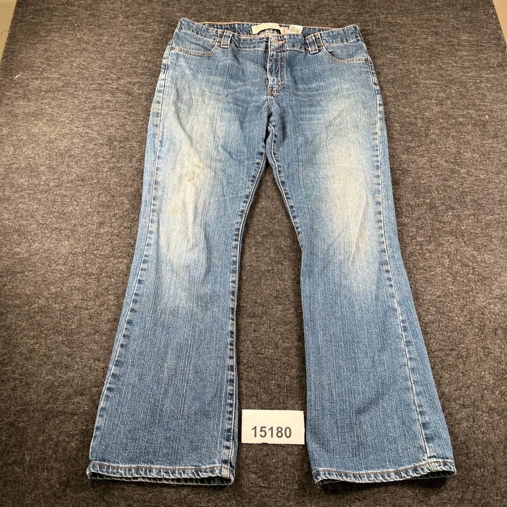 Levi's 525 Nouveau Low Boot Cut Jeans Womens 16 M Blue Cotton Stretch Outdoor
